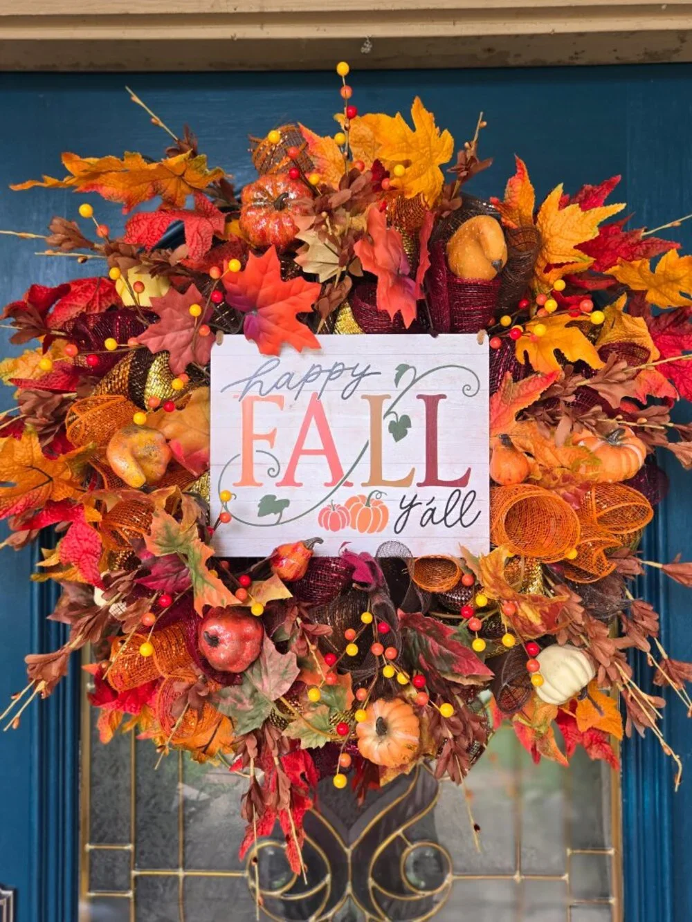 Happy Fall Y'all Autumnal Bounty Wreath